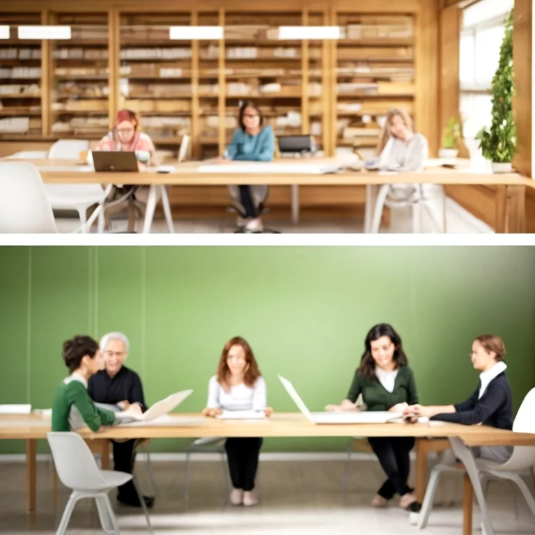 Equipo de instructores de idioma en sesión